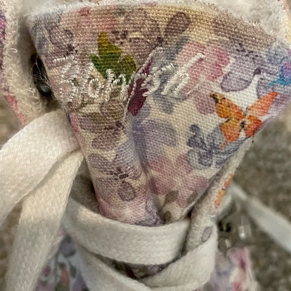 Blowfish Floral Distressed Canvas High-Top Sneakers